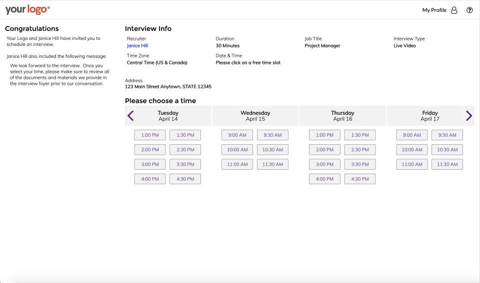 screenshot of Modern Hire